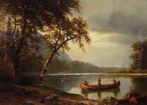 Salmon Fishing On The Cascapediac River by Albert Bierstadt