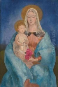 "virgen Con Nino" by Evaristo Valle