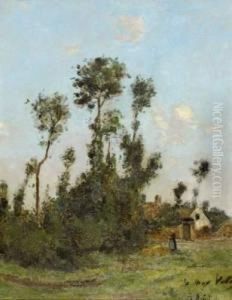 Paysanne Devant La Ferme by Etienne Maxime Vallee