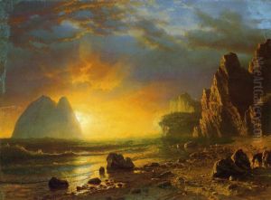 Sunset On The Coast by Albert Bierstadt