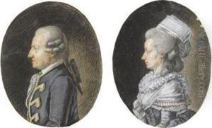A Pair Of Profile Portraits Of A Lady And Gentleman, Halflength A Pair Of Profile Portraits Of A Lady And Gentleman, Halflength
