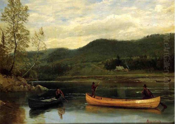 Men In Two Canoes - view 1