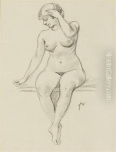 Female Nude by Felix Edouard Vallotton