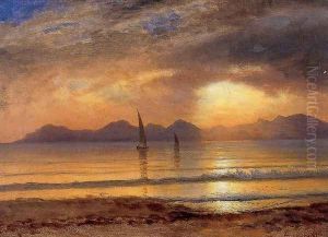 Sunset Over A Mountain Lake2