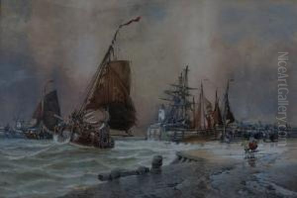 Dutch Scene With Small Ships - view 1
