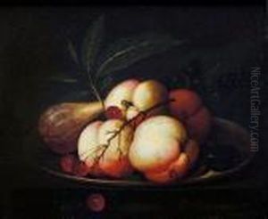 Piatto Con Pesche, Uva E Fichi by Evert Van Aelst