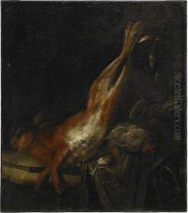 Stilleben Med Hare Och Kramsfaglar by Willem Van Aelst
