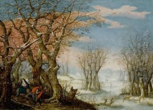 Winter Landscape With The Flight Into Egypt by Denys Van Alsloot