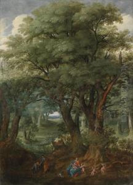 Wooded Landscape With The Rest On The Flightinto Egypt - view 1