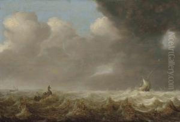 Fishing Boats In Rough Seas - view 1