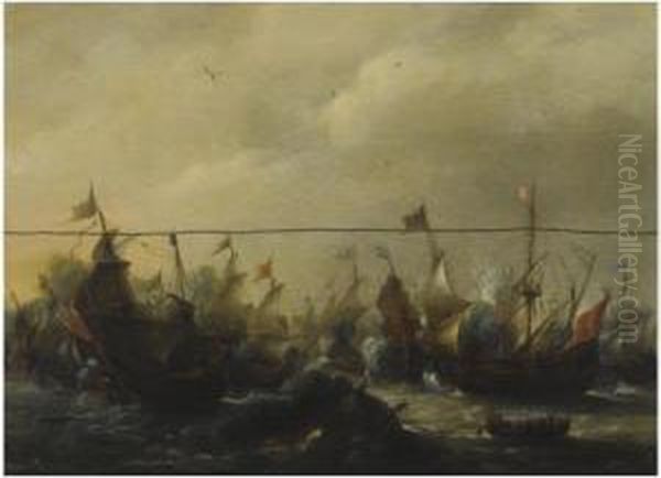 A Dutch Naval Battle - view 1