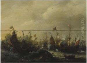 A Dutch Naval Battle by Aert Anthonisz