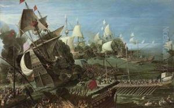 The Battle Of Lepanto by Andries Van Eertvelt