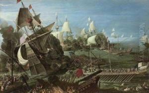 The Battle Of Lepanto by Andries Van Eertvelt