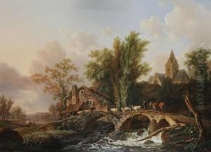 Landscape With Cowherds Near The Village