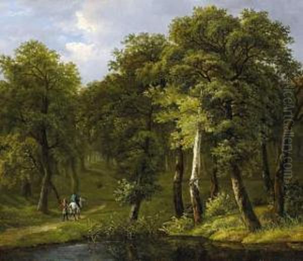 Forest Landscape With Horsemen - view 1