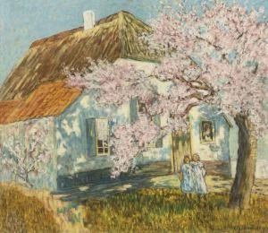 Two Girls Under A Blossoming Tree
