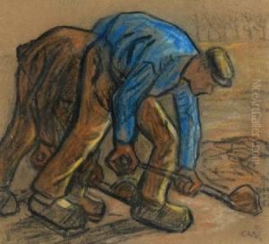 Twee Landarbeiders by Cornelis Albert Van Assendelft