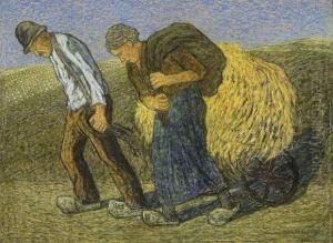 Oogstend Boerenpaar (1923) by Cornelis Albert Van Assendelft
