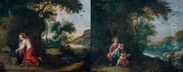Vierge A L'enfant Avec Saint Jean-baptiste Et Des Anges - view 1