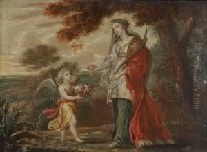 Martyrerin Mit Engel by Pieter Van Avont