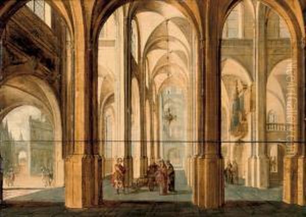 A Church Interior With Alexander The Great Cutting The Gordian Knot - view 1