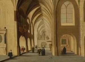 Gotisches Kircheninterieur by Hans Juriaensz. Van Baden