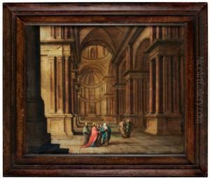 Palace Interior With Christ by Jan J. Van Baden