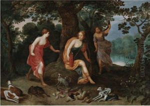 Diana And Her Nymphs Surrounded By The Spoils Of The Hunt