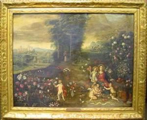 Madonna And Child With John The Baptist by Hendrik van Balen