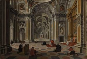 Figures At Mass In A Chapel At The Basilica Of Santa Mariamaggiore, Rome