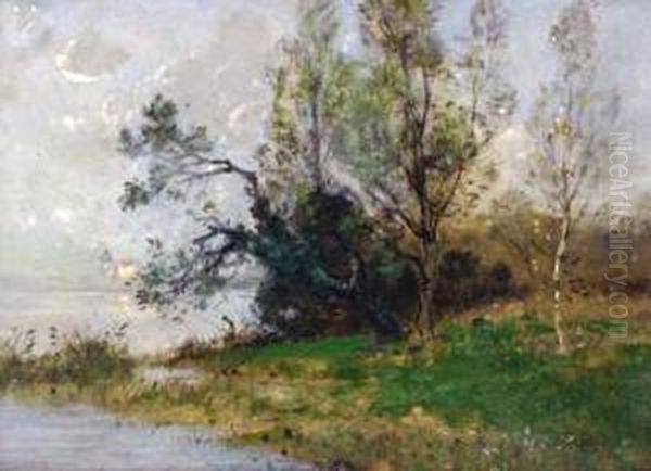 Pecheur Au Bord D'un Lac - view 1