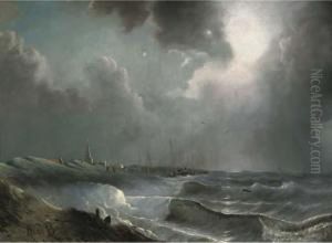 Scheveningen Beach On A Windy Day by Albert Van Beest