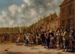 La Place Du Mauritshuis A La Haye by Sybrand Van Beest