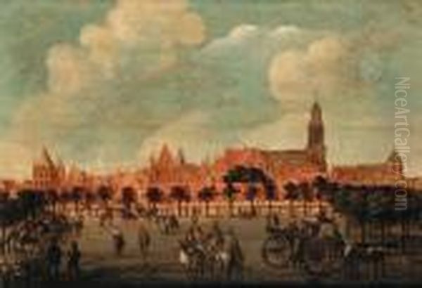 Figures In A Park, Possibly Delft - view 1