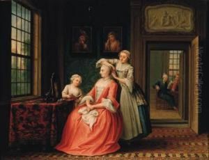 A Lady At Her Toilet In An Interior