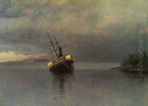 Ship sailing to the storm