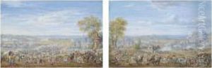 Bataille Militaire Pres D'un Village by Louis Nicolael van Blarenberghe