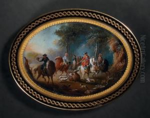 Le Roi Louis Xv A La Chasse by Louis Nicolael van Blarenberghe