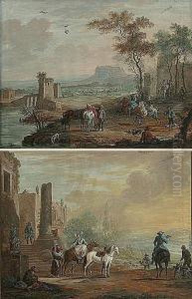 Paire De Scenes De Chasse - view 1