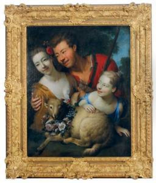 A Shepherd And Two Shepherdesses In A Landscape - view 1