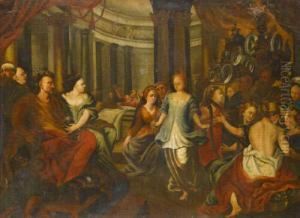Bleeck, Circa -1740 Salome Dancing Beforeherod, Oil On Canvas, 84cm By 114cm by Richard Van Bleek