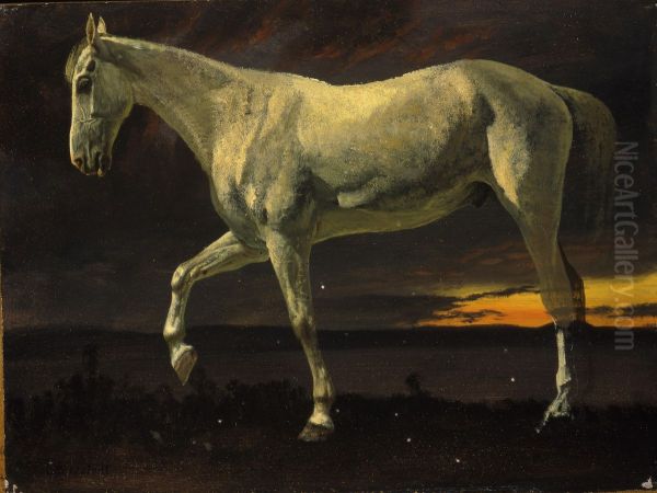White Horse and Sunset - view 1