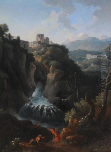 Dialogo Tra Pastori Sullo Sfondo Del Tempio Diella Sibilla A Tivoli - view 1