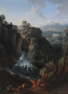 Dialogo Tra Pastori Sullo Sfondo Del Tempio Diella Sibilla A Tivoli