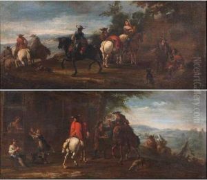 Cavalieri E Viandanti In Un Paesaggio