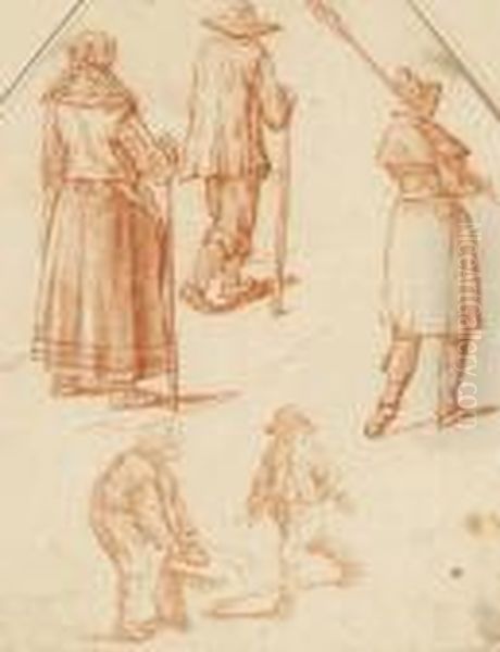Cinq Figures De Paysans - view 1