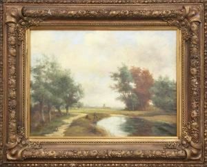 Figures In A Dutch Landscape by Jan Willem Van Borselen