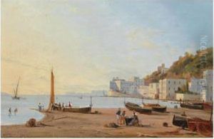 A View On Posillipo Near Naples by Pieter Van Borselen