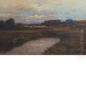 Landscape With River And Houses by Robert Ward Van Boskerck